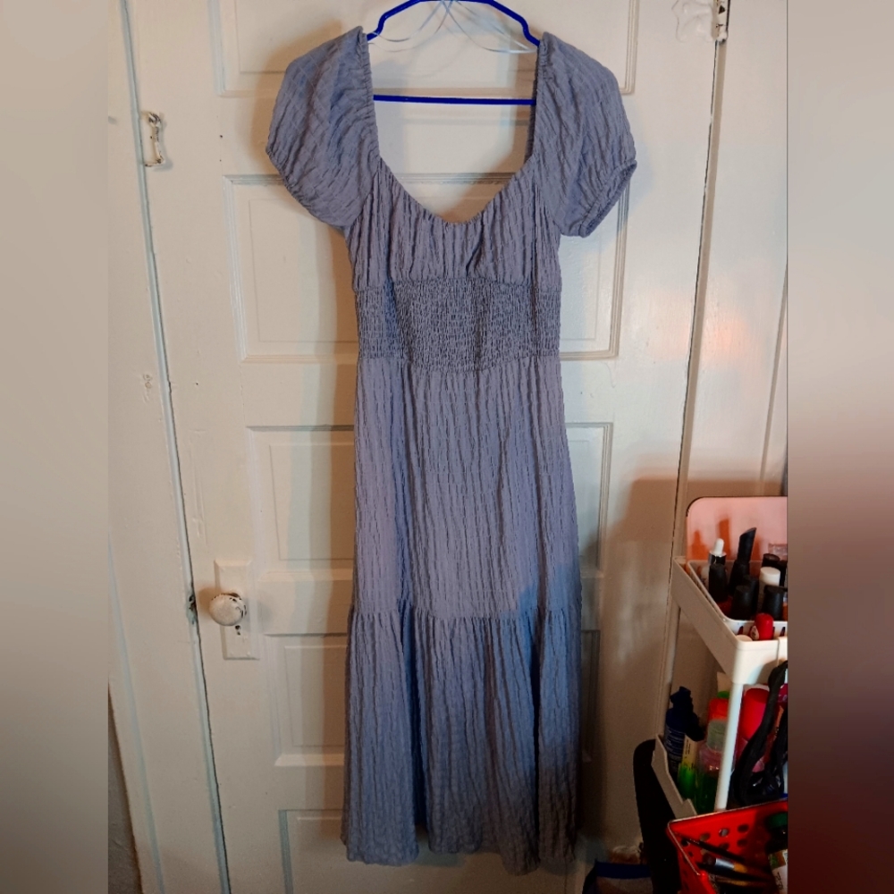 Lush Puff Sleeve Tiered Maxi Dress